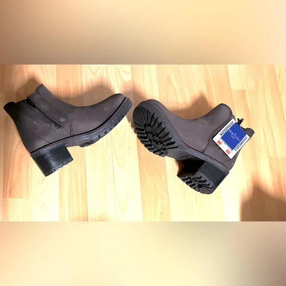 Bos. & Co. Size 7.5 Brown Nubuck Leather Casual Dress Boots/Zipper/Waterproof - Picture 9 of 12